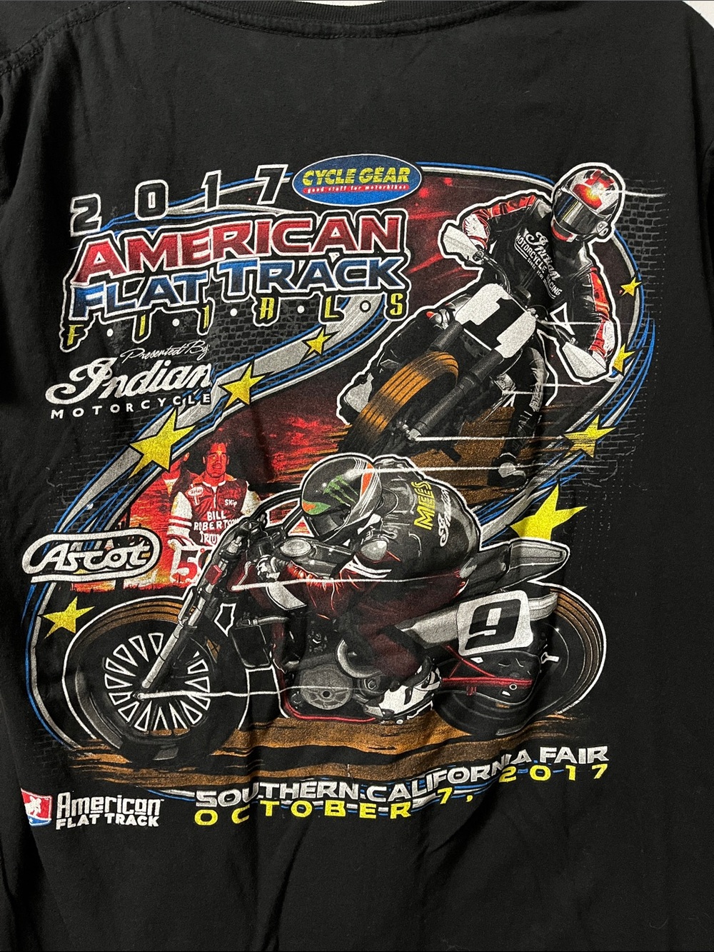 2017 Indian motorcycles American Flat Track Finals Graphic Tee Women’s large